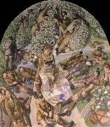 stanley spencer map reading oil painting on canvas